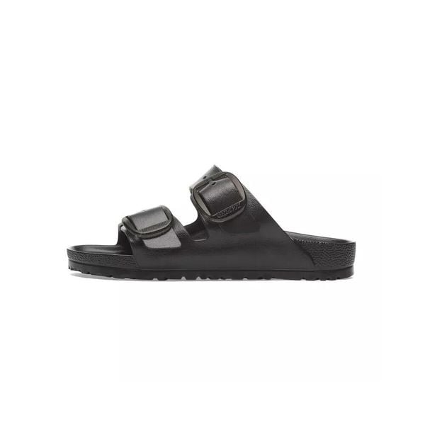 Klapki damskie Birkenstock Arizona. Czarne klapki damskie Birkenstock, bez wzorów, z materiału, bez obcasa. Za 428.00 zł.