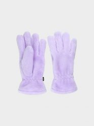 4F Rękawiczki pluszowe dziewczęce - fioletowe L/XL. Fioletowe rękawiczki dziecięce 4f, z materiału, bez ramiączek. Za 49.99 zł.
