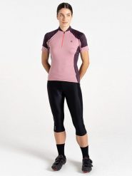 Dare 2b Koszulka kolarska "Flutter Jersey" w kolorze jasnoróżowo-fioletowym rozmiar: 40. Różowe bluzki sportowe damskie Dare 2b, bez wzorów, z jersey, bez ramiączek. Za 109.78 zł.