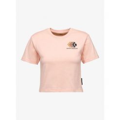 Koszulka z nadrukiem damska Black Diamond Faded Crop SS Tee. Brązowe bluzki sportowe damskie Black Diamond, bez wzorów, bez ramiączek. Za 123.99 zł.