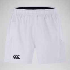 Szorty rugbyowe Canterbury Advantage. Białe szorty męskie CANTERBURY, bez kołnierzyka. Za 228.50 zł.