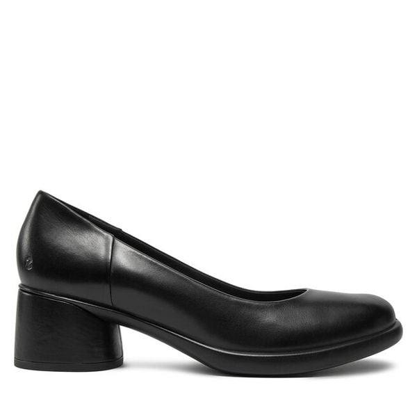 Czółenka ECCO. Czarne czółenka damskie ECCO, bez wzorów, bez obcasa. Za 449.99 zł.