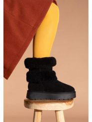 Gooce Skórzane kozaki zimowe "Mara" w kolorze czarnym rozmiar: 40. Czarne kozaki damskie Gooce, ze skóry, bez obcasa, na platformie. Za 252.99 zł.