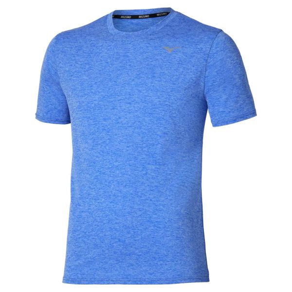 Koszulka Mizuno Impulse Core. Niebieskie t-shirty sportowe męskie Mizuno, l, z materiału, bez ramiączek, do biegania. Za 139.99 zł.