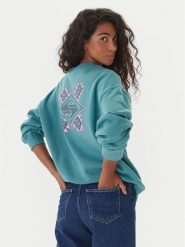 Quiksilver Bluza EQWFT03188 Zielony Oversize. Zielone bluzy bez kaptura damskie Quiksilver, m, z bawełny. Za 299.99 zł.