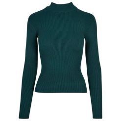 Damski sweter z prążkowanym golfem Urban Classics. Czerwone golfy damskie Urban Classics, bez wzorów, z dzianiny, bez ramiączek. Za 126.00 zł.