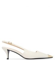 Furla Czółenka Metal Slingback YM29FML X30000 CN 1704S Kremowy. Białe czółenka damskie Furla, bez wzorów, ze skóry, bez obcasa. Za 969.99 zł.