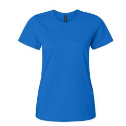 Damska Koszulka Softstyle O Średniej Grubości. Niebieskie bluzki damskie Gildan, xl, bez wzorów, sportowe, bez kołnierzyka, bez ramiączek. Za 33.99 zł.