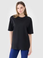 4F T-shirt oversize gładki damski - czarny S. Czarne t-shirty damskie 4f, s, bez wzorów, z bawełny, bez kołnierzyka. W wyprzedaży za 39.99 zł.