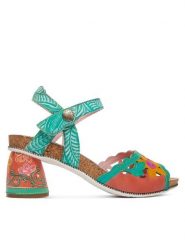 Laura Vita Sandały Framboiseo 34 Różowy. Czerwone sandały damskie Laura Vita, bez wzorów, ze skóry, bez obcasa, na słupku. Za 429.99 zł.