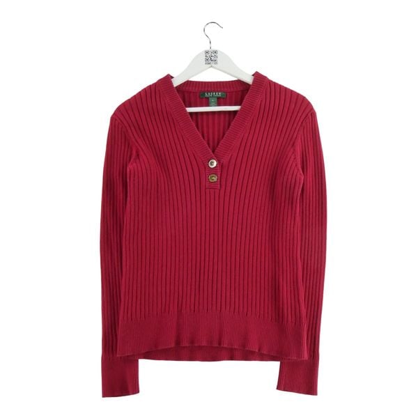 Kobaltowy sweter dla kobiet. Czerwone swetry klasyczne damskie Ralph Lauren, l, bez kołnierzyka. Za 51.08 zł.