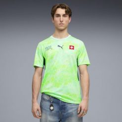 Męska koszulka wyjazdowa Szwajcaria 2026 PUMA. Niebieskie t-shirty sportowe męskie Puma, m, bez ramiączek, do piłki nożnej. Za 429.00 zł.