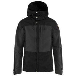 Kurtka przeciwwiatrowa męska Fjallraven Keb Jacket. Czarne kurtki męskie Fjällräven, m, bez wzorów, z softshellu, sportowe, bez kaptura. Za 1,268.99 zł.
