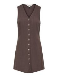 ONLY Sukienka codzienna Siesta 15357797 Brązowy ciemny Regular Fit. Brązowe sukienki damskie Only, na co dzień, l, bez wzorów, z wiskozy, bez kołnierzyka, bez ramiączek, proste. Za 149.99 zł.