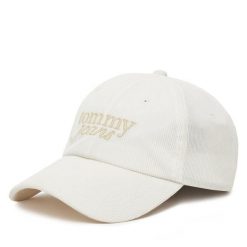 Czapka z daszkiem Tommy Jeans. Białe czapki z daszkiem damskie Tommy Jeans, bez wzorów, z jeansu. Za 104.99 zł.