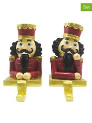 Clayre & Eef Uchwyty (2 szt.) ze wzorem na skarpety świąteczne - 7 x 12 x 6 cm rozmiar: onesize. Czarne skarpetki damskie Clayre & Eef, bez wzorów, z materiału. Za 152.62 zł.