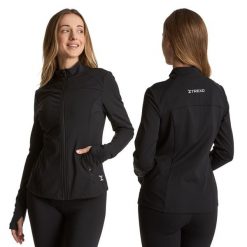 Bluza damska XTREXO Trexi Blouse. Czarne bluzy bez kaptura damskie TREXO, bez wzorów, bez ramiączek, bez kaptura. Za 89.99 zł.