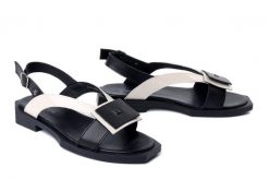 MACIEJKA K7478-01/00-1 czarny+beż, sandały damskie. Czarne sandały damskie Maciejka, bez wzorów, z gumy, bez obcasa. Za 229.42 zł.