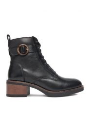 Lasocki Botki CEO-RST-6372-02 Czarny. Czarne botki damskie Lasocki, ze skóry, bez obcasa, na słupku, bez zapięcia. Za 279.99 zł.
