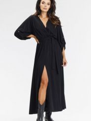 Sukienka Model A670 Black - awama. Czarne sukienki damskie Awama, do pracy, l, bez wzorów, z elastanu, biznesowe, bez kołnierzyka, plus size, bez ramiączek, maxi, dopasowane. Za 425.71 zł.