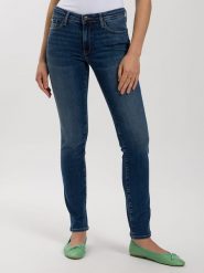 Cross Jeans Dżinsy - Slim fit - w kolorze granatowym rozmiar: W30/L34. Niebieskie jeansy damskie Cross Jeans, z podwyższonym stanem. Za 136.13 zł.