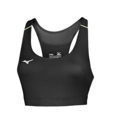 Stanik fitness cardio Mizuno Premium. Czarne biustonosze sportowe damskie Mizuno, bez wzorów, z materiału. Za 156.75 zł.