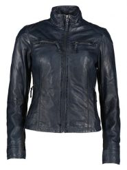 7eleven Skórzana kurtka "Sevia" w kolorze granatowym rozmiar: 42. Niebieskie kurtki damskie 7eleven, bez wzorów, ze skóry, bez kaptura. Za 419.69 zł.