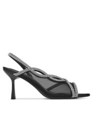JENNY Sandały R25SS00508 Czarny. Czarne sandały damskie Jenny, bez wzorów, z syntetyku, bez obcasa, na szpilce. Za 119.99 zł.
