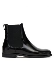 BOSS Sztyblety Lycia 50552791 Czarny. Czarne botki damskie Boss, ze skóry, bez obcasa, na płaskiej podeszwie, bez zapięcia. Za 579.99 zł.