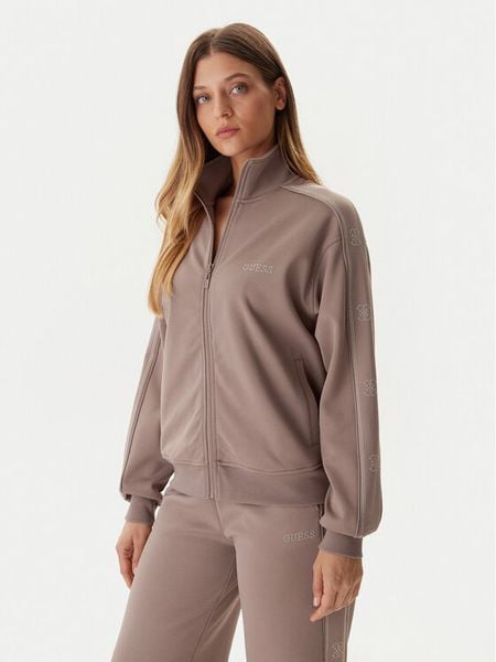 Guess Bluza V5BQ15 KCX22 Beżowy Regular Fit. Brązowe bluzy bez kaptura damskie Guess, s, z syntetyku. Za 479.99 zł.