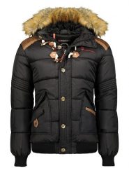 Geographical Norway Kurtka zimowa "Belphegore" w kolorze czarnym rozmiar: L. Czarne kurtki męskie Geographical Norway, na zimę, l, bez wzorów, ze skóry, bez kaptura. Za 341.79 zł.