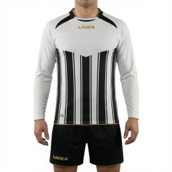 Męski Running Koszulka Treningowa Manchester ML Długi Rękaw Czarny-Biały. Białe szorty męskie Legea, m, z materiału, do biegania. Za 80.00 zł.