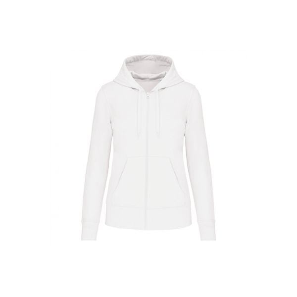 Ekologiczna damska bluza rozpinana z kapturem Kariban. Białe bluzy z kapturem damskie KARIBAN. Za 181.50 zł.