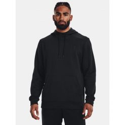 Bluza fitness męska Under Armour Armour Fleece Hoodie. Czarne bluzy bez kaptura męskie Under Armour, bez wzorów, sportowe, bez kołnierzyka, bez ramiączek. Za 250.05 zł.