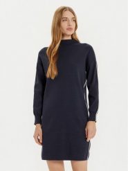 Tatuum Sukienka dzianinowa Cora T2420.198B Granatowy Relaxed Fit. Niebieskie sukienki damskie Tatuum, m, bez wzorów, z dzianiny, bez kołnierzyka, bez ramiączek. Za 169.99 zł.