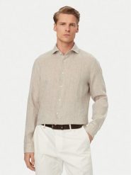 JOOP! Koszula Pai-W 30102661 Beżowy Regular Fit. Brązowe koszule męskie Joop!, m, bez wzorów, ze lnu, bez kołnierzyka, bez ramiączek. Za 499.99 zł.