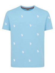 U.S. Polo Assn. Koszulka w kolorze błękitnym rozmiar: L. Niebieskie koszulki polo męskie U.S. Polo Assn., l, bez wzorów, z bawełny, bez ramiączek. Za 91.77 zł.