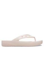 Crocs Japonki Classic Platform Flip W 207714 Różowy. Czerwone klapki damskie Crocs, bez wzorów, z tworzywa sztucznego, bez obcasa. Za 139.99 zł.
