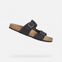 Sandały Geox Ghita. Brązowe sandały męskie Geox, bez zapięcia. W wyprzedaży za 281.00 zł.