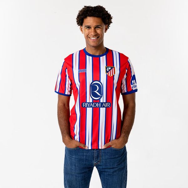 Koszulka domowa Atlético Madrid dla mężczyzn. Białe t-shirty sportowe męskie atlético madrid, m, bez ramiączek, do piłki nożnej. Za 279.99 zł.