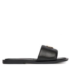 Klapki Eva Minge. Czarne klapki damskie Eva Minge, bez wzorów, bez obcasa. Za 379.99 zł.