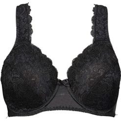 Biustonosz "minimizer" bonprix czarny. Czarne biustonosze bonprix, bez wzorów. Za 44.99 zł.