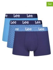 LEE Underwear Bokserki (3 pary) "Laver" w kolorze niebiesko-granatowym rozmiar: XL. Niebieskie bokserki męskie LEE Underwear, bez wzorów. Za 78.28 zł.