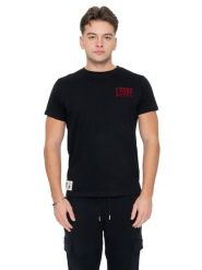Kurzärmeliges Herren-T-Shirt aus Baumwolle mit Leone 1947 Graphics-Aufdruck. Czarne t-shirty męskie LEONE 1947 APPAREL, m, z aplikacjami, z bawełny, bez kołnierzyka. Za 176.82 zł.