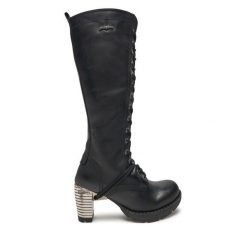 Kozaki NEW ROCK. Czarne kozaki damskie NEW ROCK, bez obcasa, na słupku. Za 1,159.00 zł.