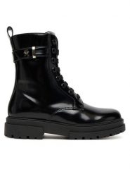 Tommy Hilfiger Trapery Lace-Up Bootie T4A5-34028-1453 S Czarny. Czarne kozaki dziewczęce Tommy Hilfiger, bez wzorów, ze skóry, bez obcasa. Za 489.99 zł.