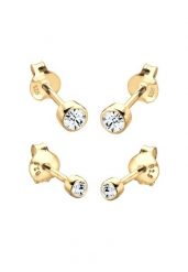 Elli Damskie kolczyki sztyfty zestaw 2 z kryształem ze srebra próby 925 Sterling Silver Kolczyki 1 ct. Szare kolczyki damskie Elli, z kryształem, srebrne, na sztyftcie. Za 193.99 zł.