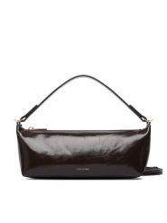 Calvin Klein Torebka Foil Logo Glossy Conv Bag LV04F3738G Brązowy. Brązowe torebki klasyczne damskie CALVIN KLEIN, bez wzorów, ze skóry, bez dodatków. Za 449.99 zł.