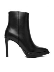 GINO ROSSI Botki EO-LUNA-LT2369A Czarny. Czarne botki damskie Gino Rossi, ze skóry, bez obcasa, na szpilce, bez zapięcia. Za 499.99 zł.