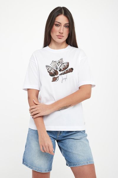 T-shirt damski z nadrukiem muszli Tristane JOOP!. T-shirty damskie Joop!, s, bez wzorów, bez kołnierzyka. W wyprzedaży za 319.20 zł.